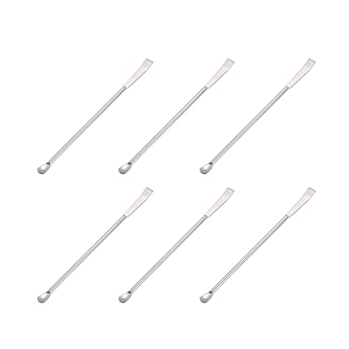 NADMITFEAT Lot de 6 mini cuillères de laboratoire en acier inoxydable 125 mm Cover