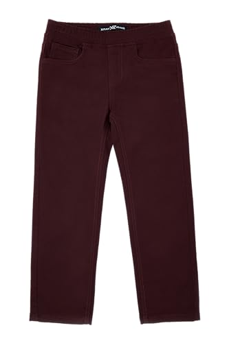 Image of X RAY Jeans Little Kids Stretchy Pants, Flexible Colored Denim Jeans, Casual Pants with Elastic Waistband for Boys, Burgundy, 7
