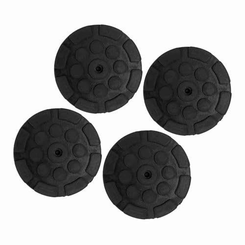 Image of 4 Pcs Universal Rubber Lift Pad for Car Jacking, 120mm Diameter x 15mm Thick Round Adapter with 11mm Center Hole, Compatible with Floor Jacks, Jack Stands