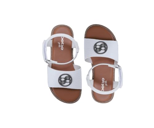 Image of bebe Girls' Sandals - Trendy Flat Designs with Rhinestones, Puffy Straps, Embossed Details and Charms for Toddlers /Little Kids /Big Kids