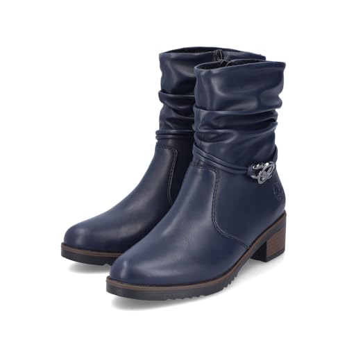 Rieker Damen Klassische Stiefeletten Y0572, Frauen Stiefeletten,halbstiefel,Kurzstiefel,uebergangsschuhe,uebergangsstiefel,blau (14),39 EU / 6 UK