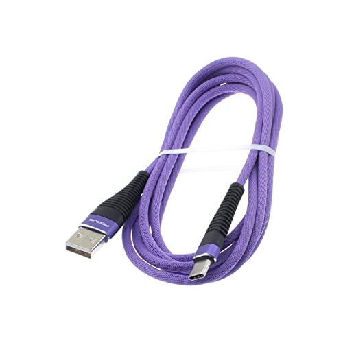 10ft USB Cable Purple Type-C Charger Cord Power Wire Compatible with Motorola Moto G Play (2021) - Moto G Power (2020) - Moto G Power (2021) - Moto G Power (2022) - Moto G Pure
