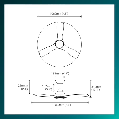 Philips Ventilador de Techo Con Luz LED Mando a Distancia 106cm IP20 BlancoMadera - vue 4