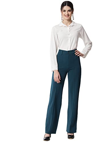 Image of KOTTY Women Polyester Blend Solid Trousers