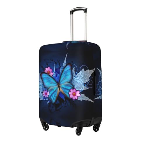 Housse valise pliable imprimé papillon blanc bagage taille M - 2