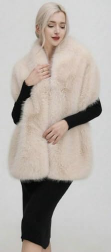 Oversized Faux Fox Fur Shawl Wraps Women’s Evening Cloak Coat Cape Shrug Stole Scarf Winter Bridal Wedding Cover Up2