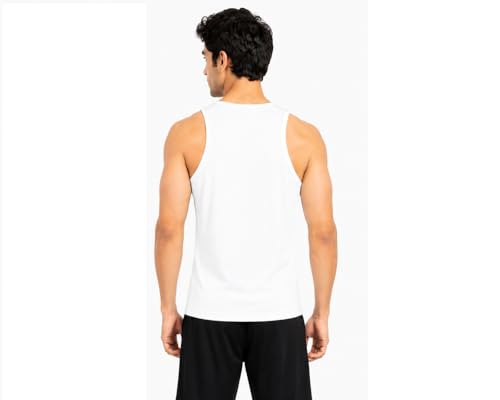 Image of Men's Gym Vest with Run Print, Sleeveless Athletic Tank Top for Running and Workout