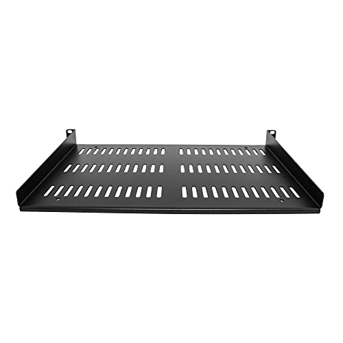 Image of StarTech.com 1U Server Rack Shelf - Universal Vented Rack Mount Cantilever Tray for 19 inch Network Equipment Rack & Cabinet - Durable Design - Weight Capacity 55lb /25kg - 12 inch Deep (SHELF-1U-12-FIXED-V)