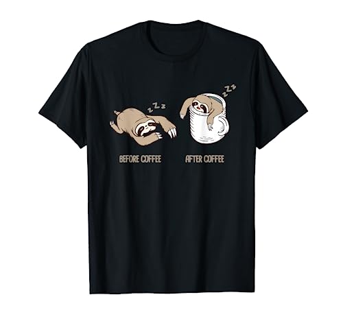 Before Coffee After Coffee Mug Funny Caffeine Lazy Sloth