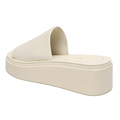 Athlefit Women's Slip On Platform Sandals Comfortable Open Toe Summer Flatform Slide Sandals4