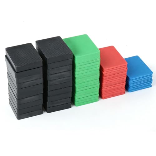 40 Pcs Cale Plastique, Jeu de Cale Fenetre, Cales en Plastique, Cales de Vitrage en Plastique, Blocs de Vitrier, Blocs Espacement pour Fenêtre Terrasse Bois...