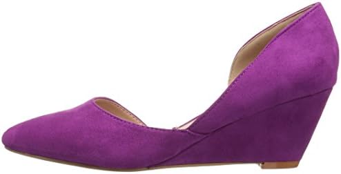 Brinley Co. Womens Pointed Toe Faux Suede Classic D'Orsay Wedges Plum, 7.5 Regular US | Image 7