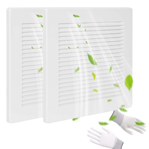 Cubierta para extractor de baño con resorte, cubierta cuadrada de 12" x 12" (2 piezas), cubierta blanca de plástico ABS para extractores de techo o pared, difusor de aire