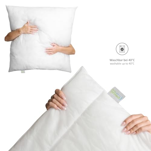 Bodyprotect Bettwaren Set, Ganzjahresdecke 135 x 200 cm + Kopfkissen 80 x 80 cm, Bettdecke Ecoline, medium Steppdecke, waschbar, Made in EU, Allergiker geeignet, weiß