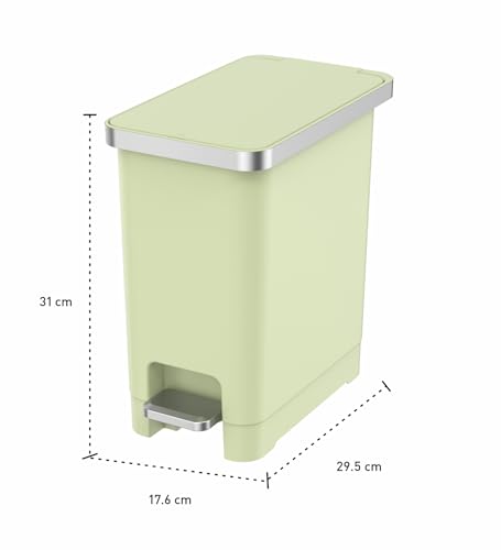 Image of Obsessions EKO 10L Plastic Step Bin with Pedal,Waste Storage Trash Can, Green