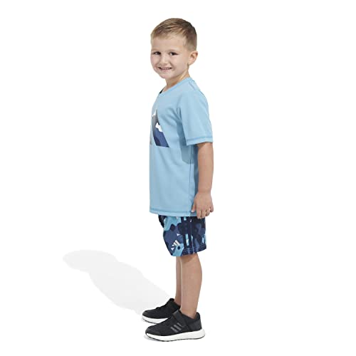 Image of adidas baby-boys Poly Tee Aop 3s Short Set(infant)