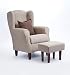 Sillón con cojin y Puff Completo EN Colores (Beige)