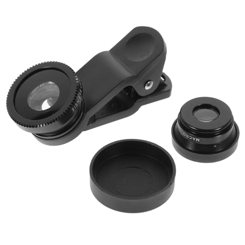 KONTONTY Wide Angle Macro Fisheye Camera Lens Kit for Cellphone Portable Phone Camera Attachment with Wide Angle and Macro Lenses Lightweight Smartphone Lens Set for Enhanced Mobile