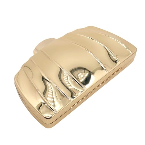 Image of Women Sparkly Clutch Purse Unique Metallic Evening Bag Metal Box Handbag Purse Wedding Party Clutch Shoulder Bag