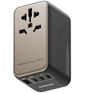 MOMAX Universal Travel Adapter, 120W GaN Fast International Power Adapter, 3 USB C & 1 USB A, Wor...