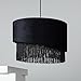 Produktbild LEDKIA LIGHTING Hängeleuchte Samt Jurmi Ø400x260 mm Schwarz E27 Samt für Wohnzimmer, Küche, Schlafzimmer