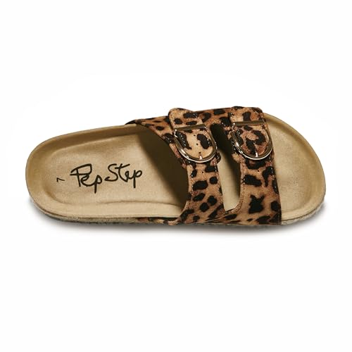 Image of PepStep Slide Sandals for Women with Soft Cork Footbed and Strap, Ladies Fashion Platform Slide Sandals Comfortable Slip On Style