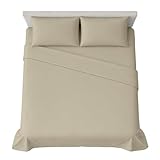 hermet Set Lenzuola Matrimoniali in Tinta Unita, 4 Pezzi, Lenzuolo con Angoli, Lenzuolo Piano, 2 Federe 50x80, Angolo 30 cm, Morbida Microfibra, Certificato Oekotex, No Stiro