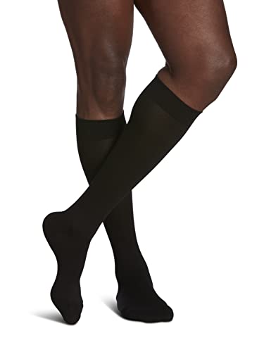 Image of Sigvaris Men's Sea Island Cotton 191 Calf High Compression Socks 15-20mmHg - Men's Size 6.5 - 8.5