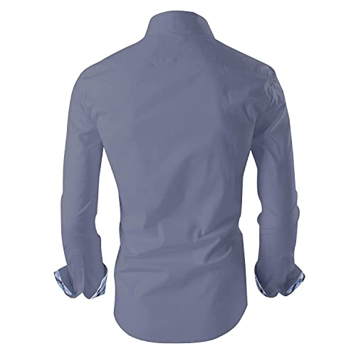 Image of Zombom Combo of Men's Solid Regular Fit Cotton Blend Full Sleeve Casual Shirts (Pack of 2)