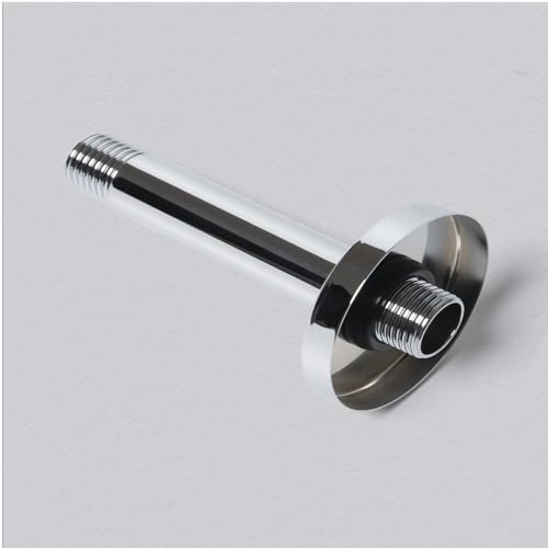 6 Inch Shower Arm with Flange, Ceiling Mounted Shower Head Extension Arm, 1/2 NPT Straight Arm for Rain Shower Head, Stainless Steel Shower Head Extension Replacement Pipe Arm,Chrome by BSTIIU - Used condition - Image 3