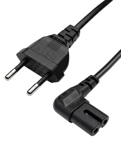 RENGOGA 3M Ersatz Samsung TV Netzkabel Stromkabel C7 Eurostecker für Samsung Fernseher(24",28",32",43",55",65",75",UN43,UN48, 2-poliges Netzkabel für Philips Sony LG Panasonic TV -Schwarz