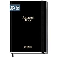 paper&you® Adressbuch A6+ mit Register A-Z und 120 g/m² Premium-Papier Black Edition Buch für Kontakte, Geburtstage & Passwörter - nachhaltig & klimafreundlich