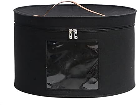 KRONDO Black Hat Box,Hat Storage Box,Stackable Round Brim Hats Organizer Container for Closet,Travel Hat Boxes,Collapsible Cowboy Hat Organizer, Travel Hat Boxes for Women