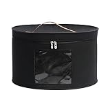 KRONDO Black Hat Box,Hat Storage Box,Stackable Round Brim Hats Organizer Container for Closet,Travel