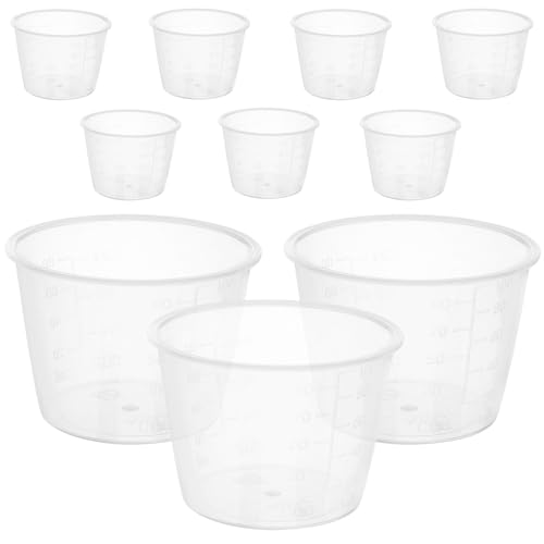 OSALADI Tazas Medidoras de Arroz para Olla Arrocera, Plástico Transparente, 80 Ml, Paquete de 10 Unidades, Herramientas de Medición para Cocina, Tazas Medidoras de Líquidos, Accesorio