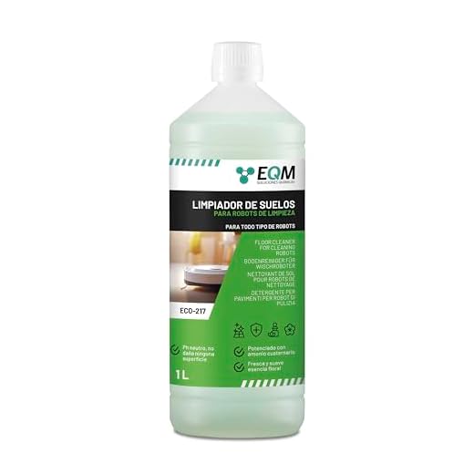 EQM - ECO-217 - Limpiador de suelos para robots de limpieza - 1L - Válido para cualquier superficie gracias a su pH neutro - Agradable aroma floral