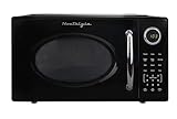 Nostalgia Retro 1000W Microwave Oven 1.1 Cu Ft Capacity – Child Safety Lock, 8 Auto-Cook Settings – Countertop Kitchen Appliance – Black