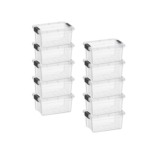 Image of Superio 1.85 Quart Clear Plastic Storage Boxes with Lids, Stackable Organizer Containers, BPA-Free Storage Bins for Home, Office, School & Dorm, 10 Pack