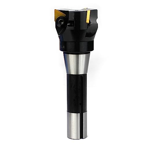 Image of Indexable End Mill with 3 Pcs TPCN32PDTR Tpg32 Carbide Inserts, 2 inch Cutting Diameter, 6 inch Overall Length, 90 Degree, R8 Shank, TP32, 3 Flutes