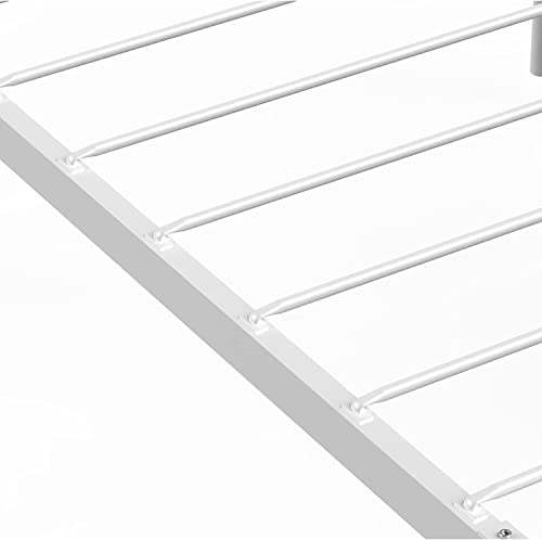 Gime White Full Size Bed Frame With Headboards, 10 Legs Metal Platform Full Size Iron Mattress Foundation For Bedroom Box Spring Replacement #TOP4