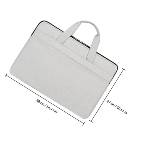 Bolsa de computadora de 14 pulgadas con felpa interior y maletín gris resistente a golpes 4