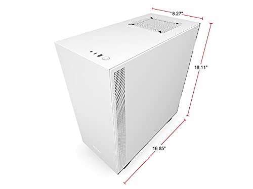 Image of NZXT H510i - Compact ATX PC Gaming Case - RGB LED & Smart Fan Control - Tempered Glass - Matte White