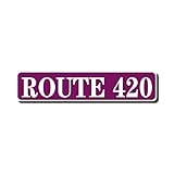 Route 420 ビンテージ ブリキ看板 レトロ 素朴な男の洞窟 ブリキプレート ヴィンテージ ノベルティ ストリート 農家 亜鉛 ガレージ 壁装飾 メタルサイン ピンク 15.8 x 3.94インチ