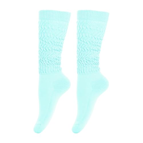 Image of Gvhntk Slouch Socks Women 80s 90s Scrunch Socks Extra Long Slouchy Sock Knee High Sock (Sky blue)