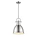 Golden Lighting 3604-S PW Duncan Pendant, Pewter with Pewter Shade