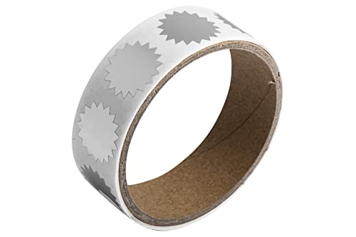 Jam Paper Circle Label Wafer Seals With Serrated Edges - 3/4 Inch Diameter - Silver - 100 Round Labels/Pack #TOP1