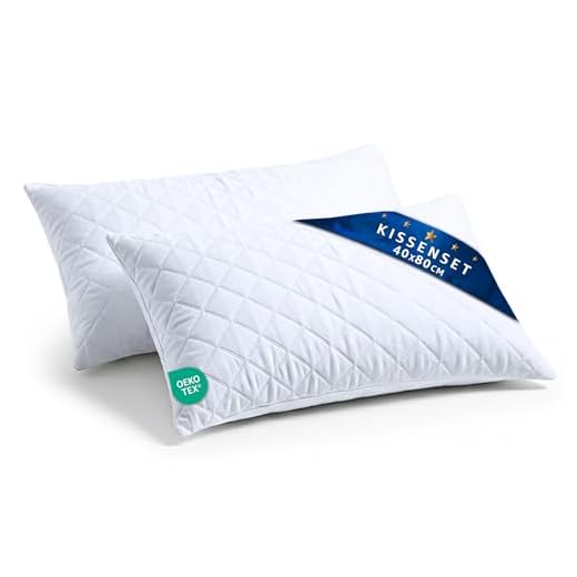 Amazinggirl Kopfkissen 2er Set 40 x 80 cm Steppkissen Mikrofaser - Kissen Bettkissen Schlafkissen weiß Pillow Füllkissen