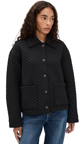 Vince Women’s Quilted Collared Jacket in Black – Small: Your New Go-To for Effortless Style