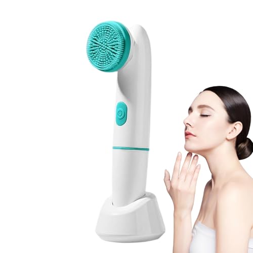 Kustimantu Cepillo de lavado facial, cepillo limpiador facial - Vibración del purificador del cepillo facial - Masajeador facial herramientas ultrasónicas para el cuidado de la piel con 2 cabezas,