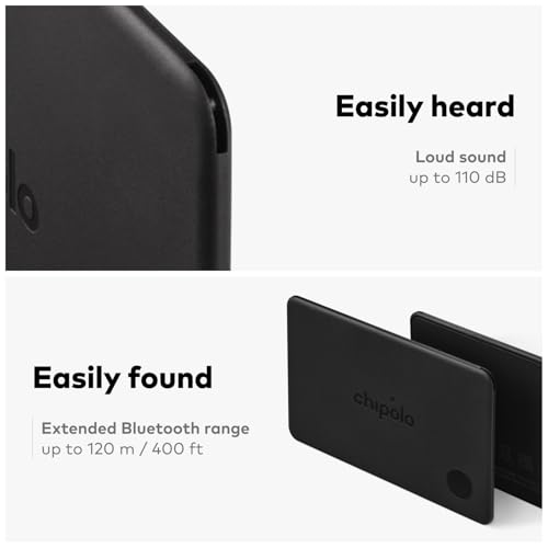 Image of Chipolo CARD - Rechargeable Wallet Tracker Card, Bluetooth Tracker, Item Locator, Passport Finder Compatible with Apple Find My or Find Hub with Call Your Phone & Out of Range Alerts